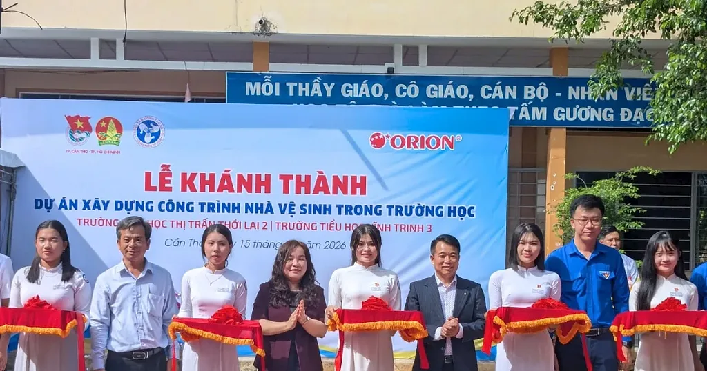 Orion trao tặng 2 công trình Nhà vệ sinh học đường tại Cần Thơ