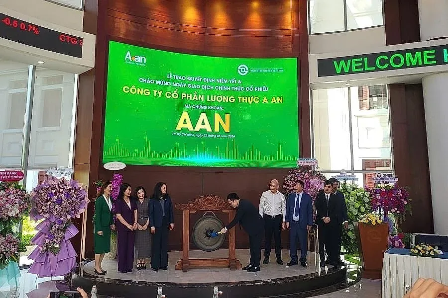 Cổ phiếu AAN tím trần ngày chào sàn, vốn hóa Lương thực A An lên gần 1.200 tỷ đồng