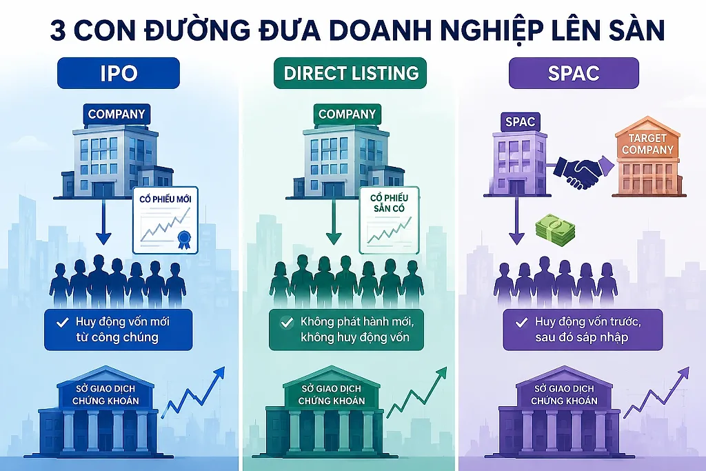 phân biệt phát hành cổ phiếu, IPO, niêm yết, doanh nghiệp