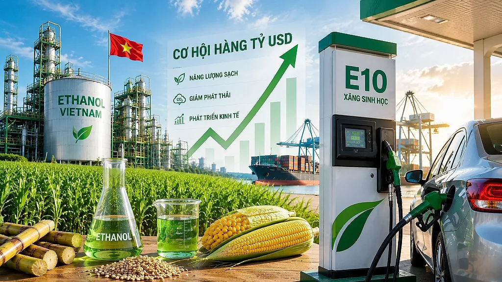 Xăng E10 mở ra cơ hội hàng tỷ USD cho ngành ethanol Việt Nam