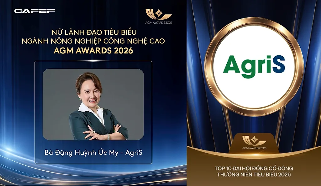 AgriS ghi dấu tại AGM Awards 2026 với nền tảng quản trị bền vững