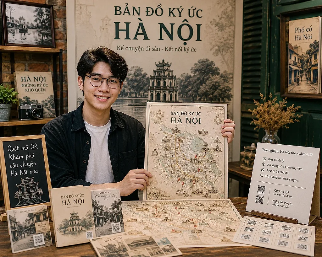 Khởi nghiệp với mô hình “bản đồ ký ức Hà Nội”: Chàng trai sinh Gen Z biến câu chuyện phố cổ thành sản phẩm hút khách