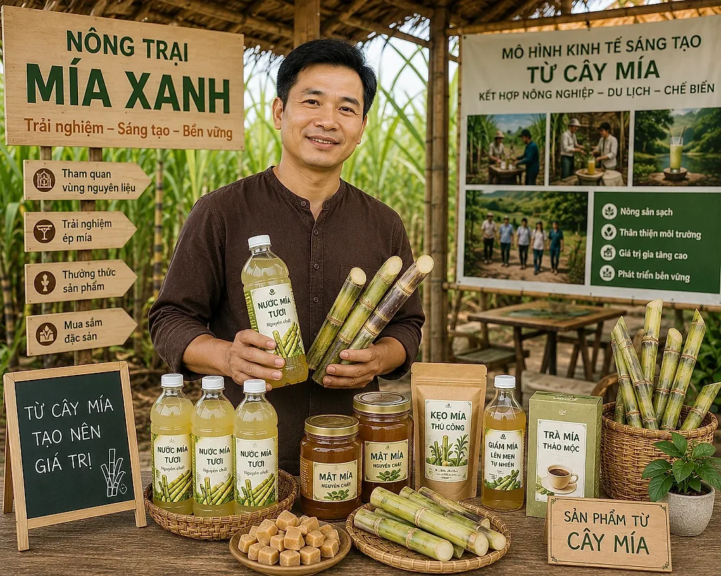 Khởi nghiệp từ cây mía, người đàn ông 40 tuổi theo đuổi mô hình “một cây - nhiều giá trị”