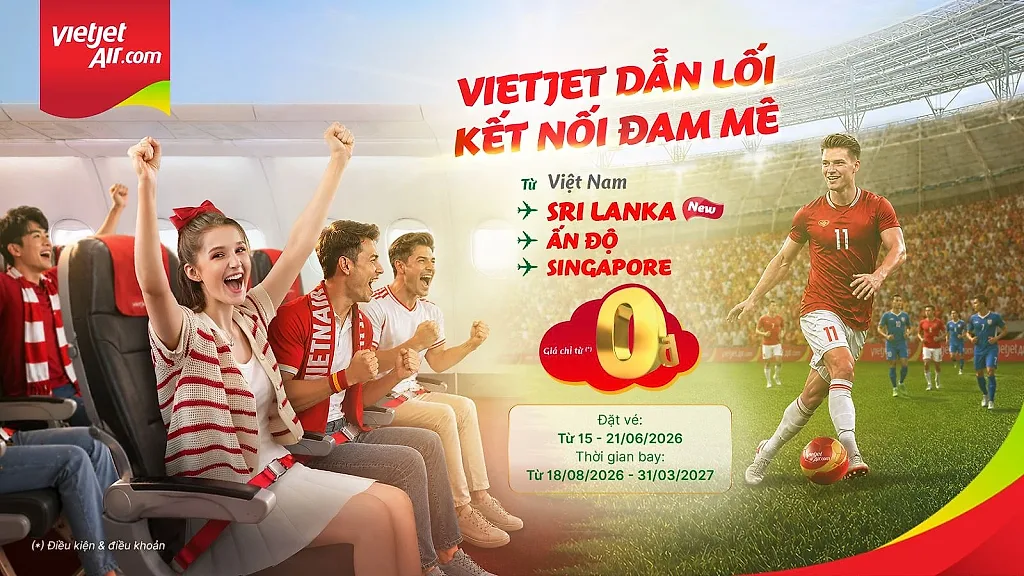 Vietjet tung 40.000 vé ưu đãi chào đường bay TP. Hồ Chí Minh - Colombo