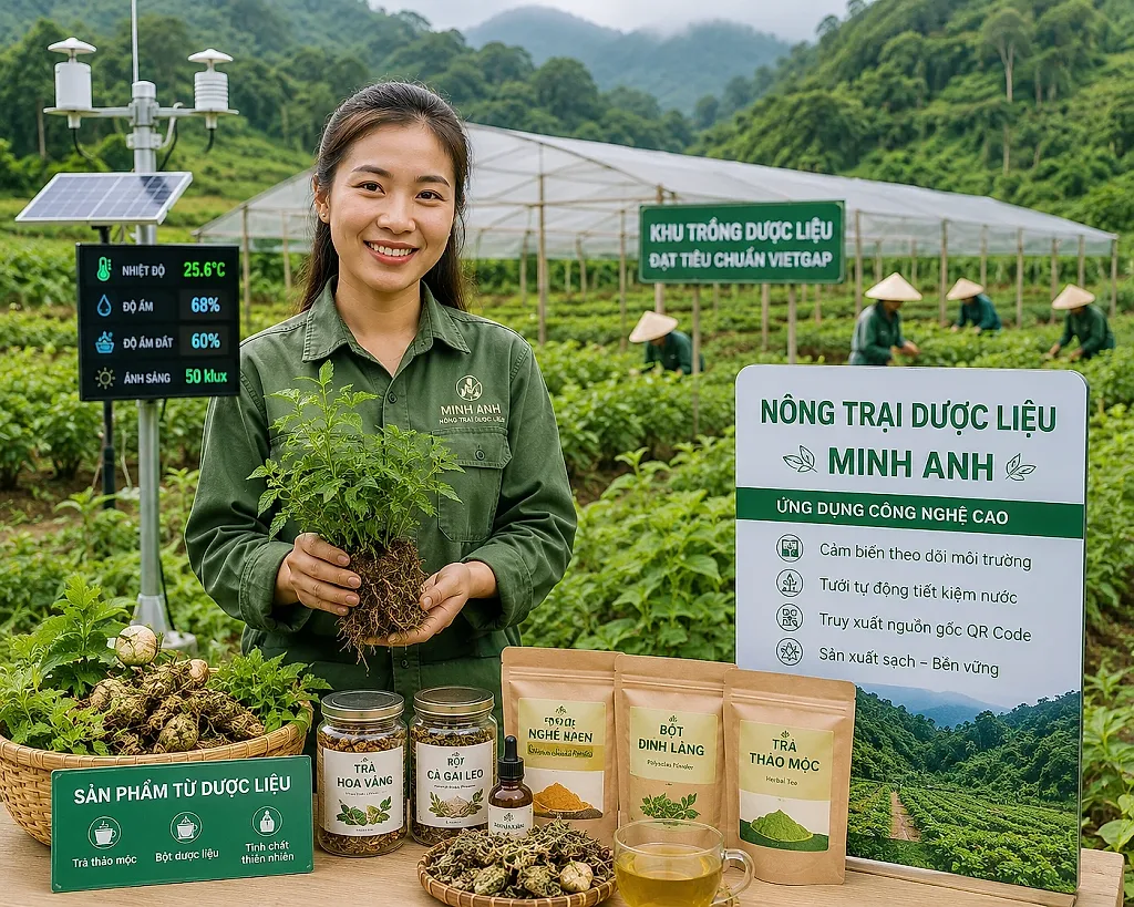 Khởi nghiệp với mô hình nông trại dược liệu thông minh: Cô gái Tuyên Quang biến đất đồi thành vùng nguyên liệu giá trị cao