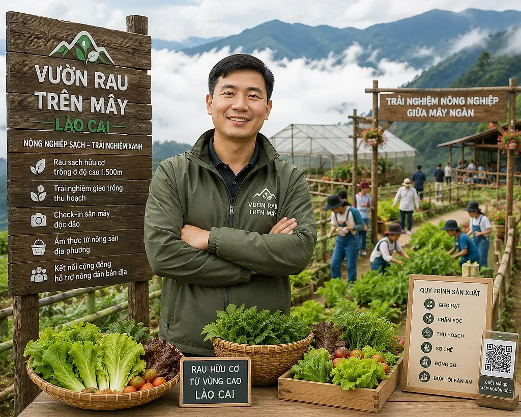 Khởi nghiệp với mô hình “vườn rau trên mây”: Người đàn ông Lào Cai biến nông nghiệp vùng cao thành trải nghiệm hút khách