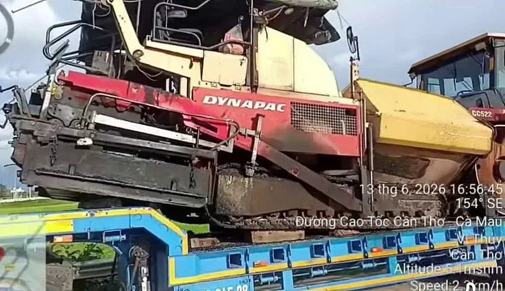 Chằng buộc sơ sài xe lu, xe bánh xích, ô tô đầu kéo bị phạt 66 triệu