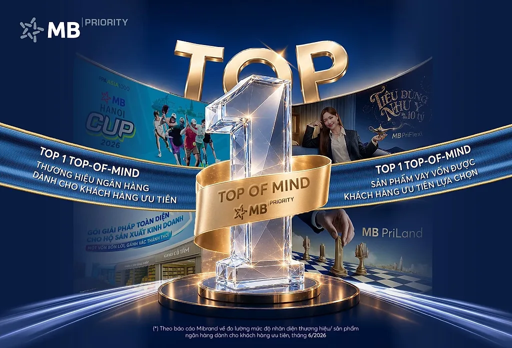 MB đạt Top 1 Thương hiệu Ngân hàng dành cho khách hàng ưu tiên, Top 1 sản phẩm cấp vốn được khách hàng ưu tiên lựa chọn