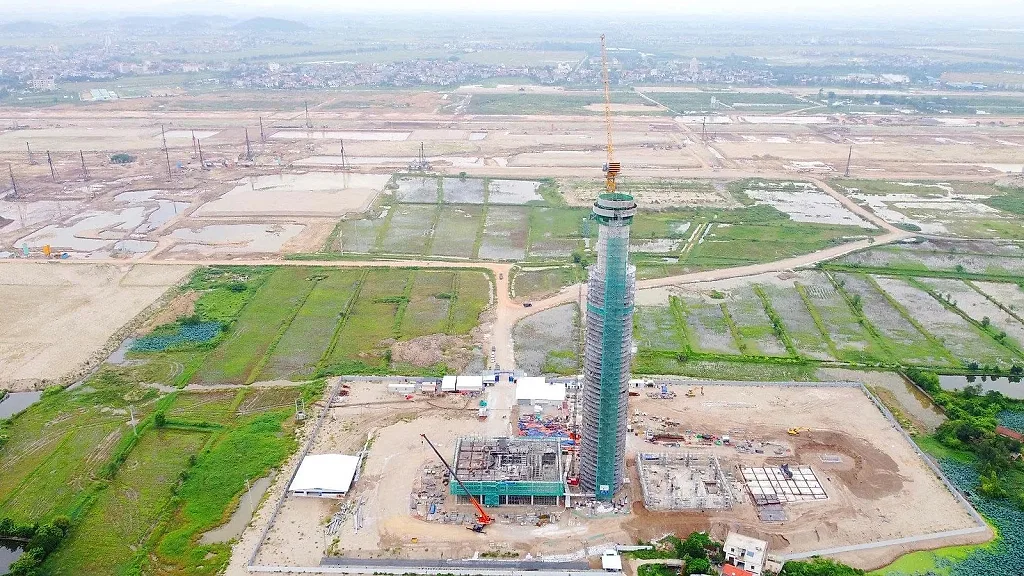 Công trường xây dựng sân bay Gia Bình