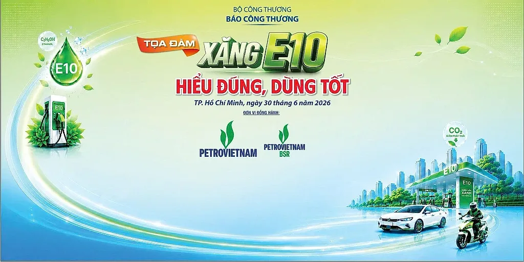 Sáng 30/6, Báo Công Thương tổ chức tọa đàm 'Xăng E10: Hiểu đúng, dùng tốt'