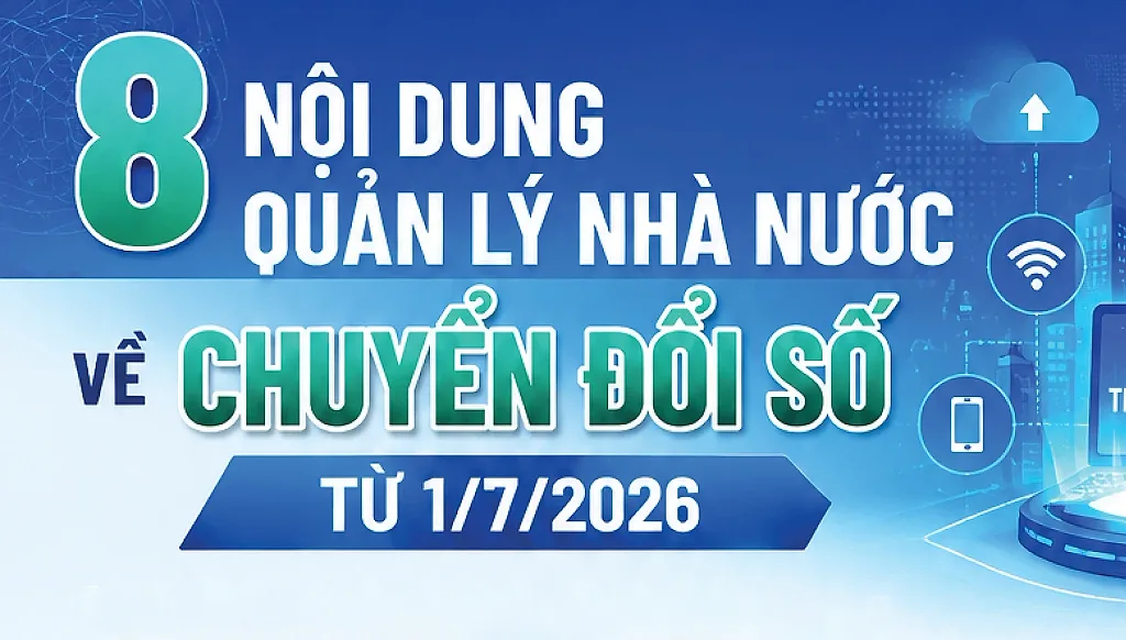 Infographic | 8 nội dung quản lý nhà nước về chuyển đổi số từ 1/7/2026