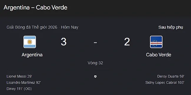 Lionel Messi tỏa sáng, đội tuyển Argentina đánh bại Cabo Verde tiến vào vòng 1/16 World Cup 2026