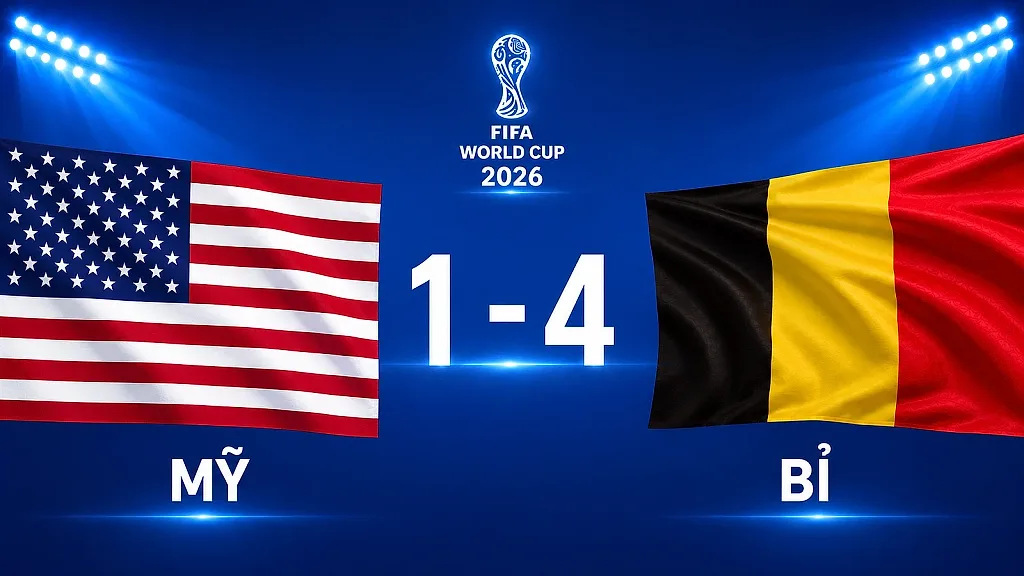 Bỉ thắng đậm chủ nhà Mỹ 4-1, hiên ngang vào tứ kết World Cup 2026