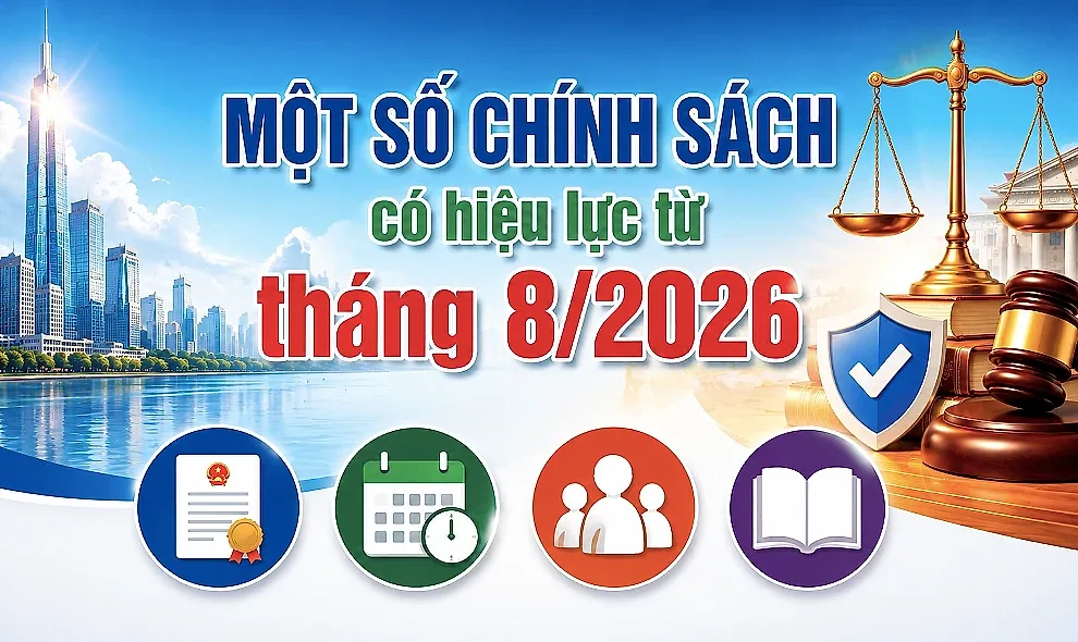 Infographic | Một số chính sách có hiệu lực từ tháng 8/2026
