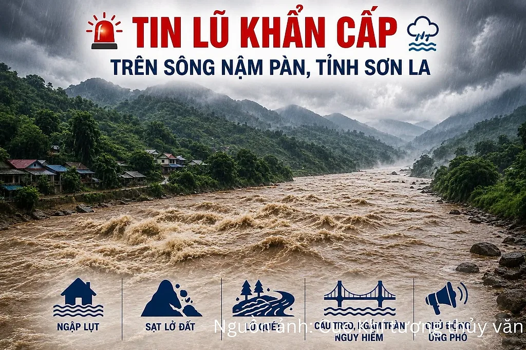 Sơn La: Lũ sông Nậm Pàn vượt báo động 3, cảnh báo lũ quét, sạt lở đất