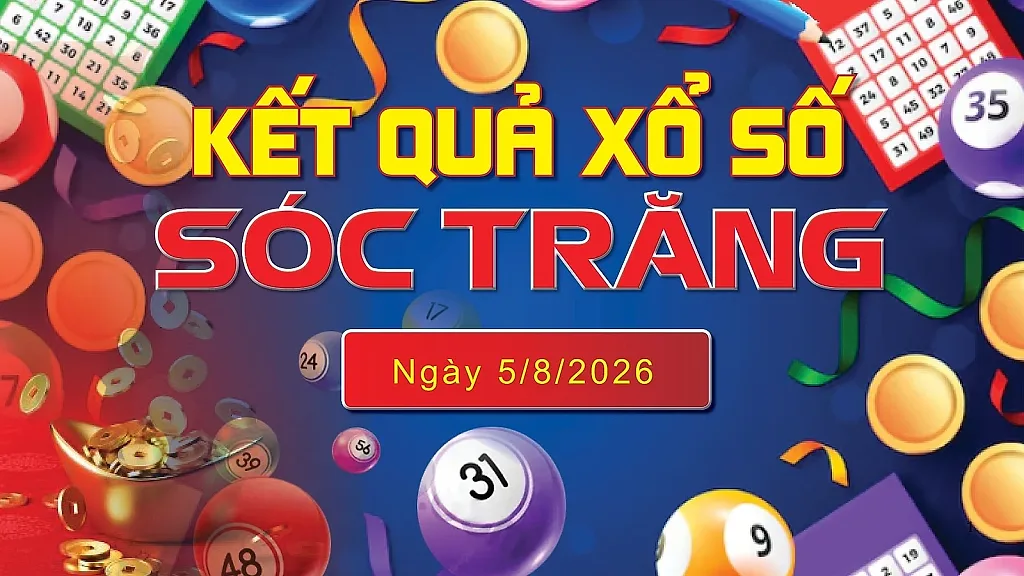 XSST 5/8, trực tiếp kết quả xổ số Sóc Trăng hôm nay 5/8/2026