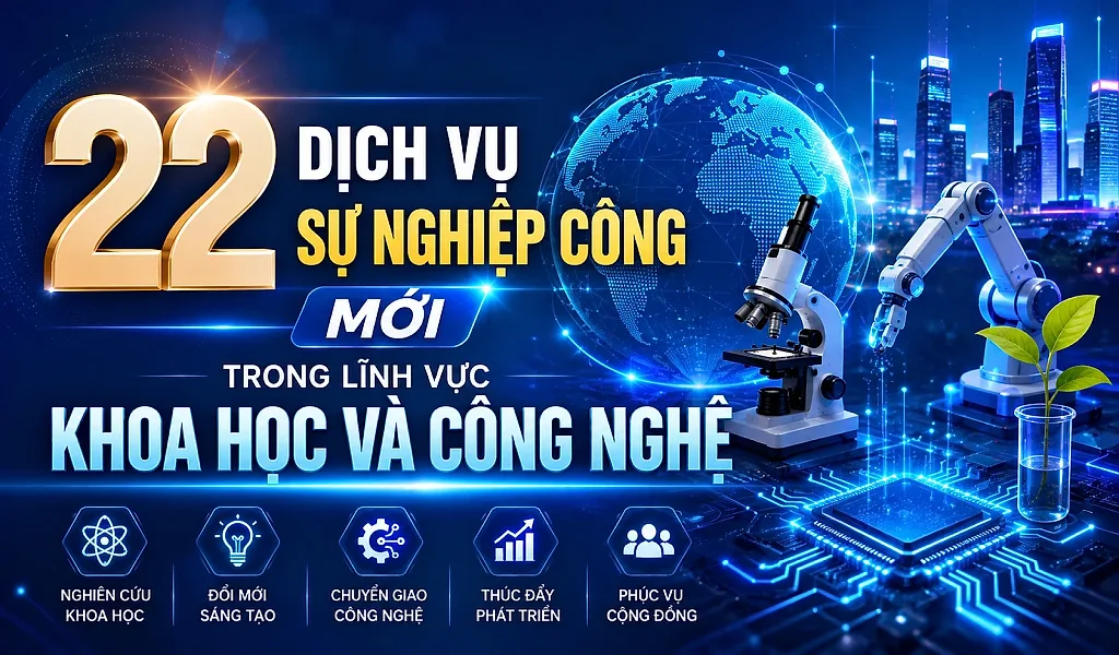 Infographic | 22 dịch vụ sự nghiệp công mới trong lĩnh vực khoa học và công nghệ