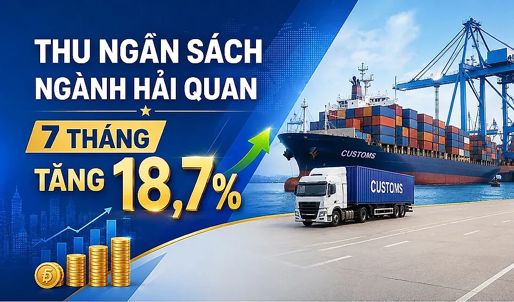 Infographic | Thu ngân sách ngành Hải quan 7 tháng tăng 18,7%