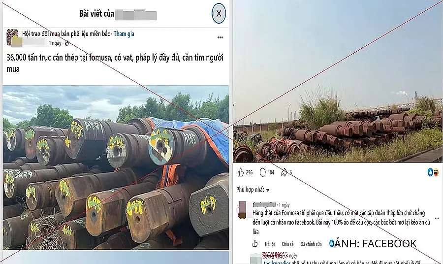 Formosa Hà Tĩnh cảnh báo tin giả rao bán 36.000 tấn thép