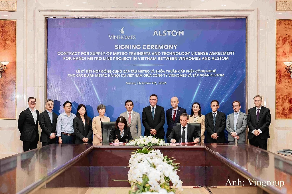 Vingroup và Alstom hợp tác phát triển tuyến đường sắt đô thị Hà Nội