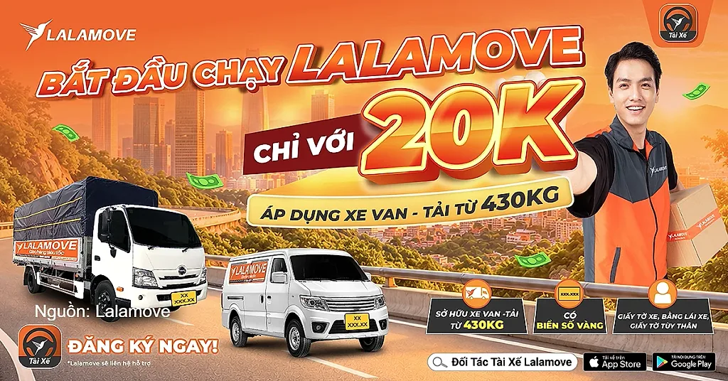 Lalamove giảm 80% phí ký quỹ cho đối tác tài xế mới