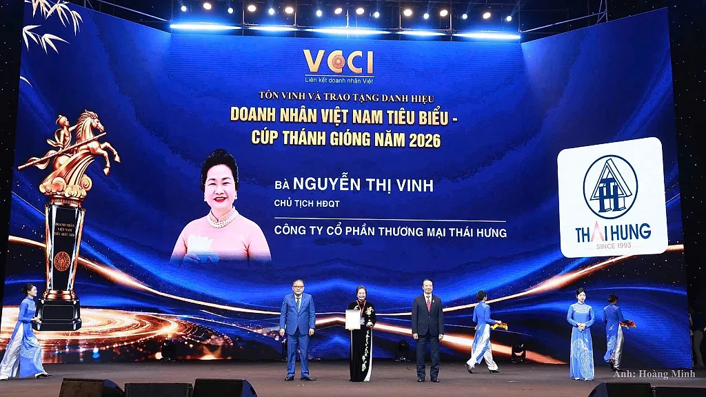 Chủ tịch HĐQT Thái Hưng Nguyễn Thị Vinh được vinh danh 'Doanh nhân Việt Nam tiêu biểu' năm 2026