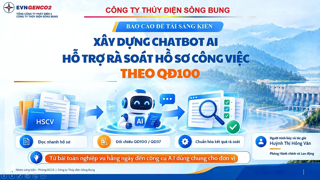 Thủy điện Sông Bung lan tỏa phong trào sáng kiến, cải tiến kỹ thuật