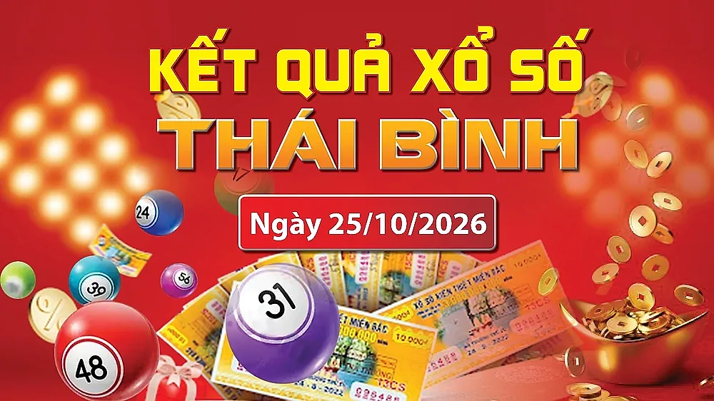 XSTB 25/10, trực tiếp kết quả xổ số Thái Bình hôm nay 25/10/2026