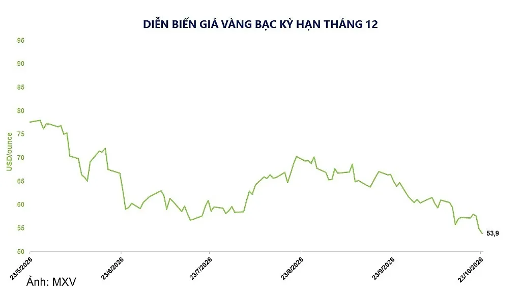 Giá bạc rơi xuống vùng thấp nhất hơn một năm