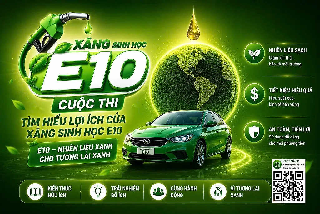 Cuộc thi tìm hiểu về xăng sinh học E10 bắt đầu từ 10h ngày 25/5