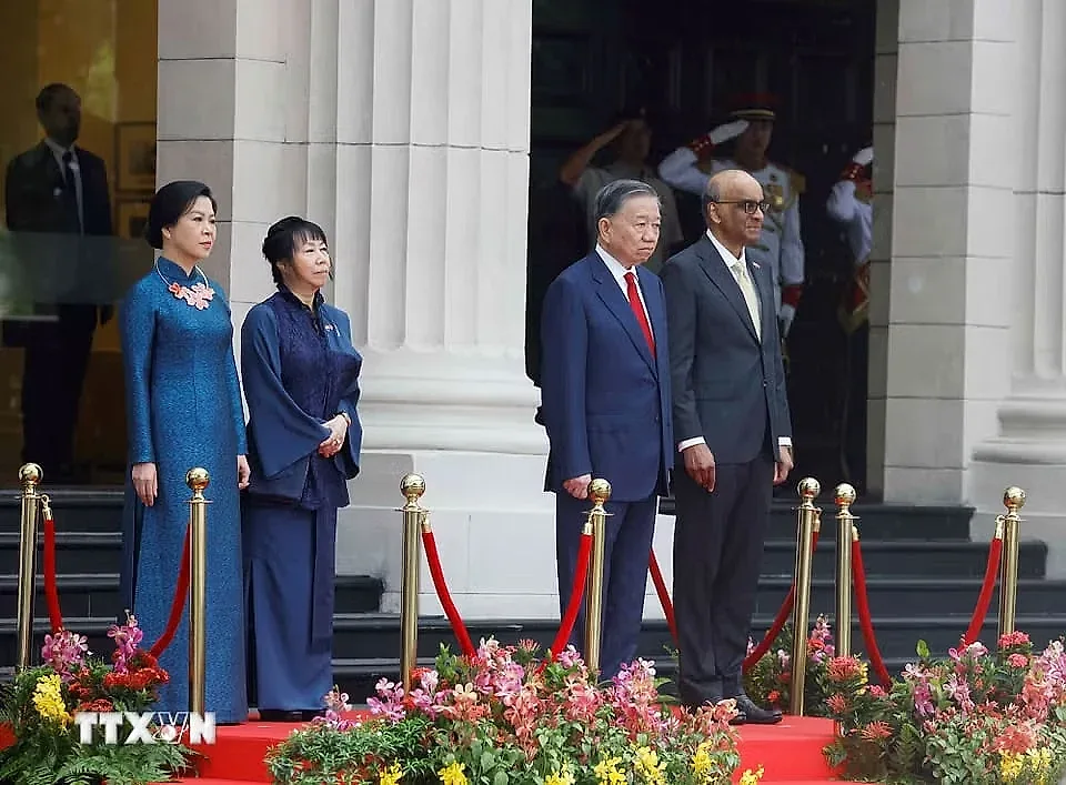 Lễ đón Tổng Bí thư, Chủ tịch nước Tô Lâm và Phu nhân thăm cấp Nhà nước tới Singapore- Ảnh 2.