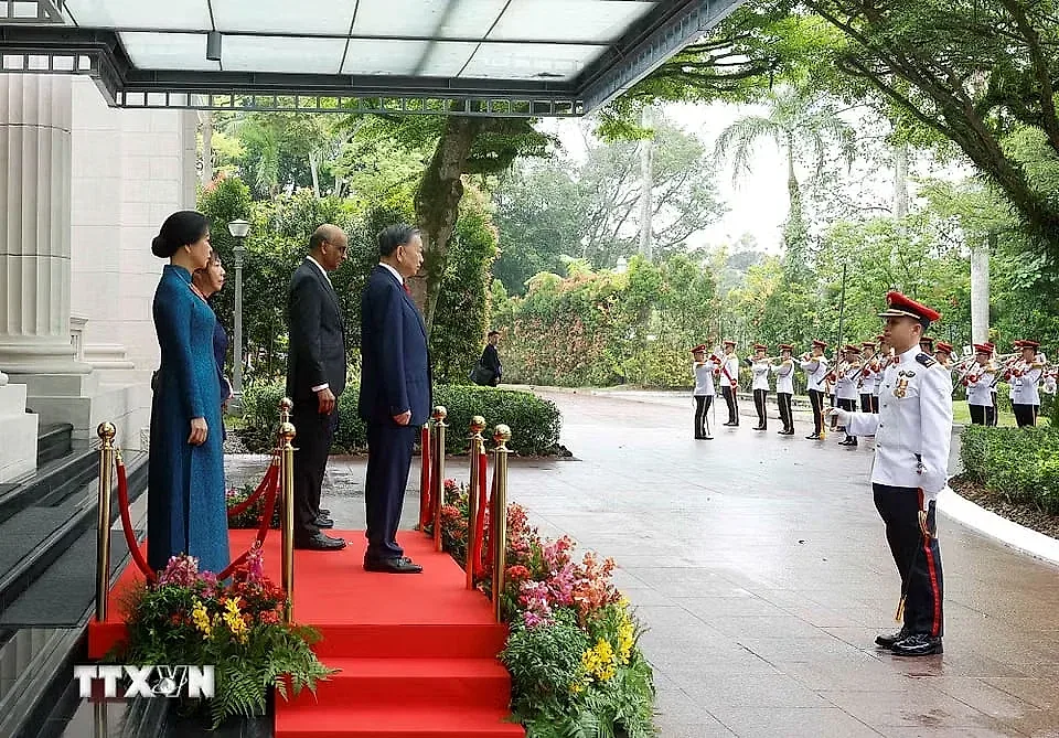 Lễ đón Tổng Bí thư, Chủ tịch nước Tô Lâm và Phu nhân thăm cấp Nhà nước tới Singapore- Ảnh 3.