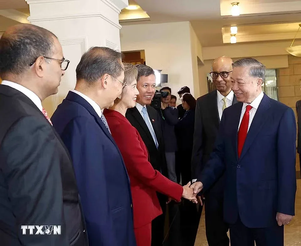 Lễ đón Tổng Bí thư, Chủ tịch nước Tô Lâm và Phu nhân thăm cấp Nhà nước tới Singapore- Ảnh 4.