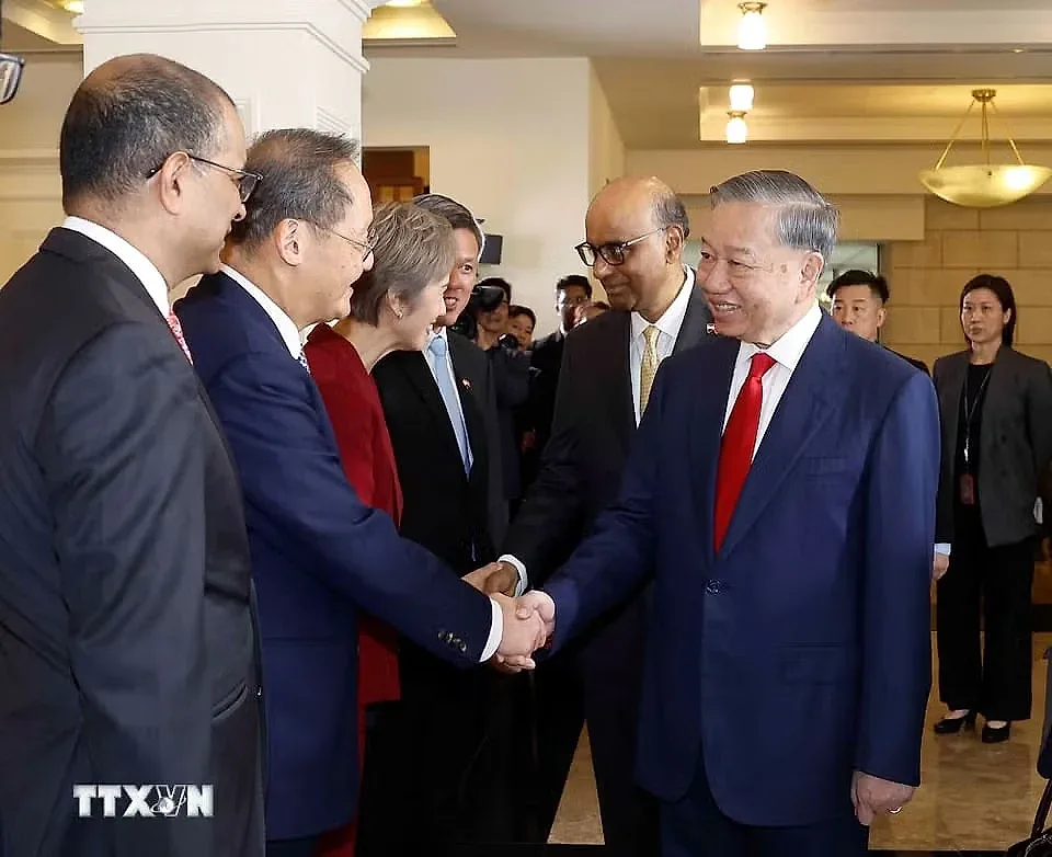 Lễ đón Tổng Bí thư, Chủ tịch nước Tô Lâm và Phu nhân thăm cấp Nhà nước tới Singapore- Ảnh 5.