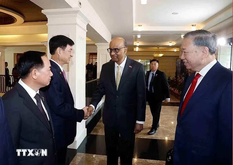 Lễ đón Tổng Bí thư, Chủ tịch nước Tô Lâm và Phu nhân thăm cấp Nhà nước tới Singapore- Ảnh 6.