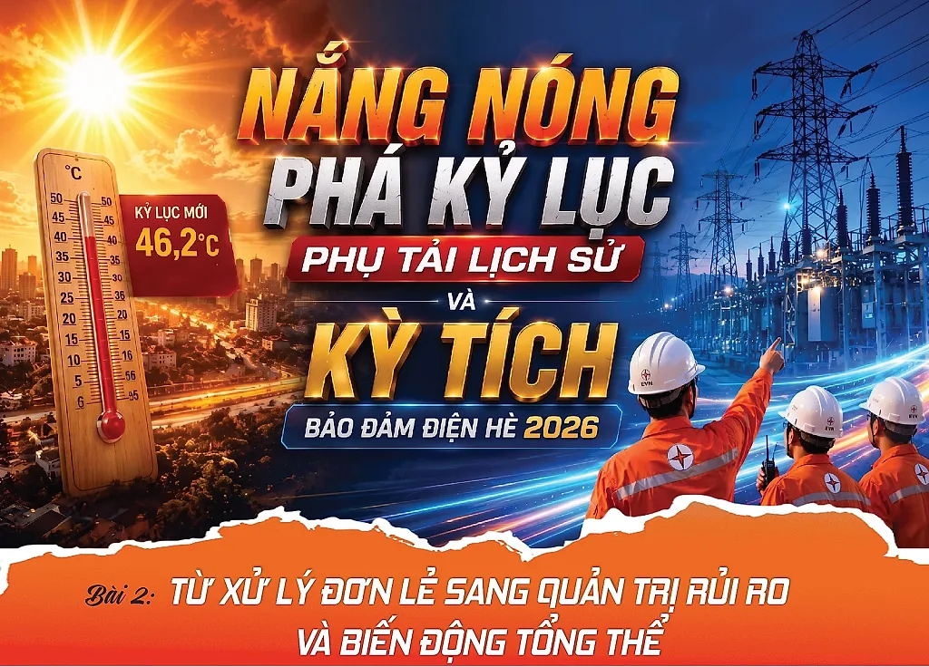 Nắng nóng phá kỷ lục phụ tải lịch sử và kỳ tích bảo đảm điện hè 2026: Bài 2 - Từ xử lý đơn lẻ sang quản trị rủi ro và biến động tổng thể