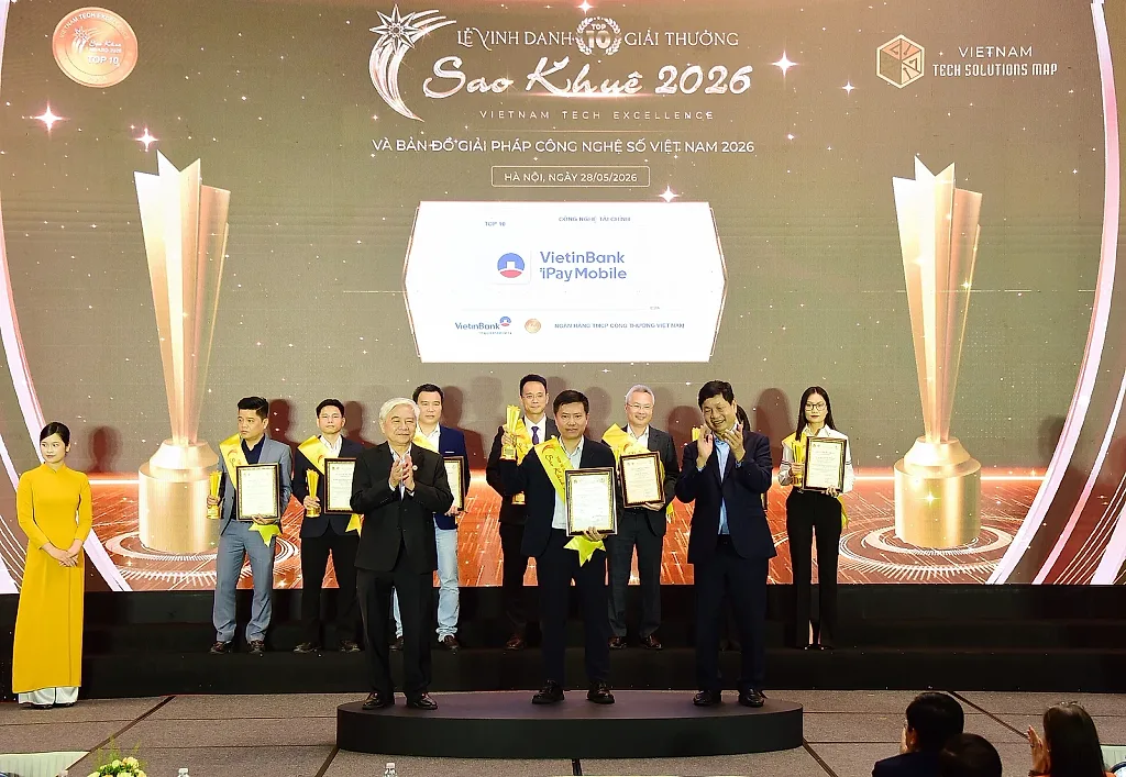 VietinBank iPay Mobile lọt Top 10 Sao Khuê 2026, khẳng định vị thế ứng dụng ngân hàng số hàng đầu