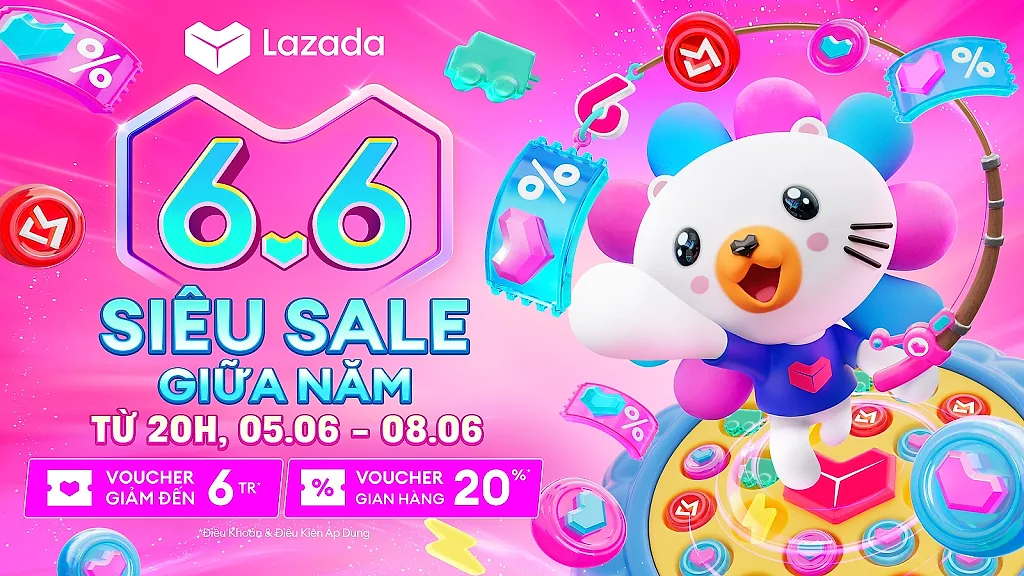 Lazada khởi động "siêu sale 6.6": Bùng nổ Deal hời, ưu đãi mua sắm hàng quốc tế