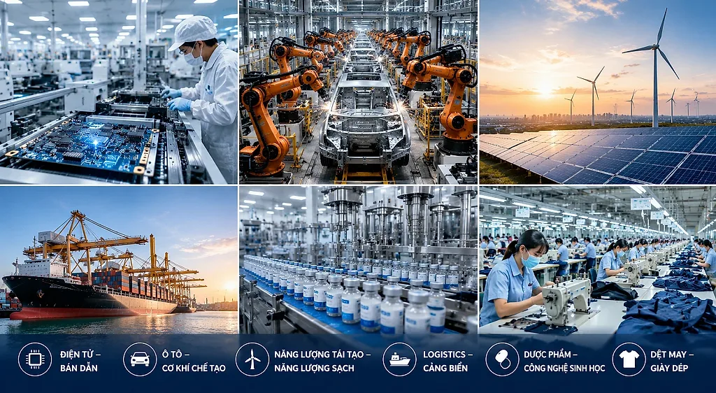 Những ngành sản xuất hút vốn mạnh nhất Việt Nam năm 2026