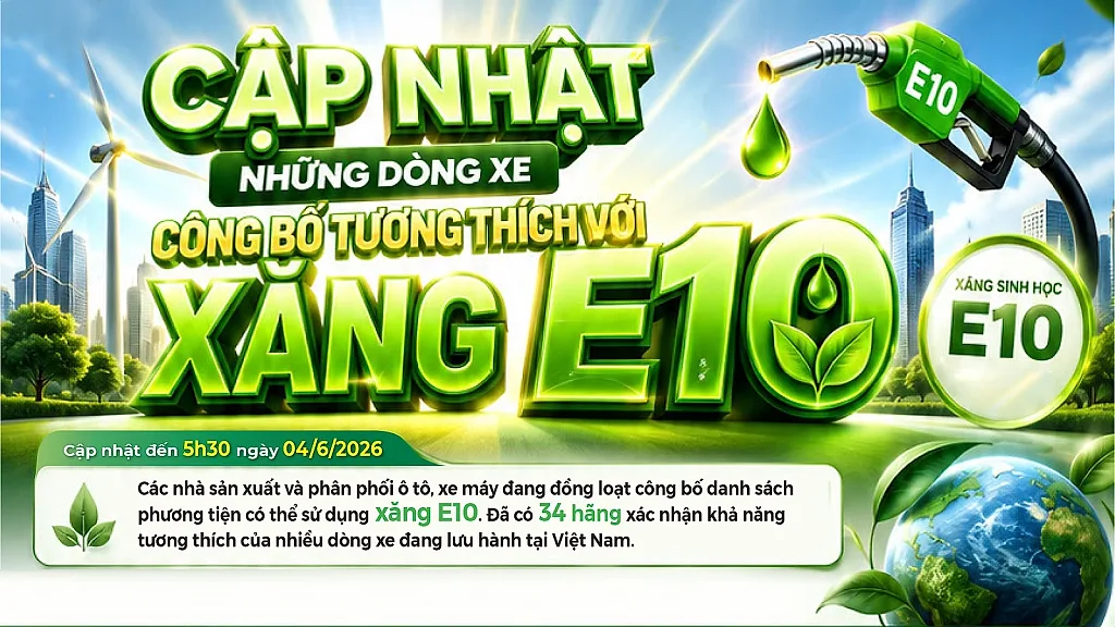 Infographic | Cập nhật mới nhất công bố những dòng xe tương thích xăng E10