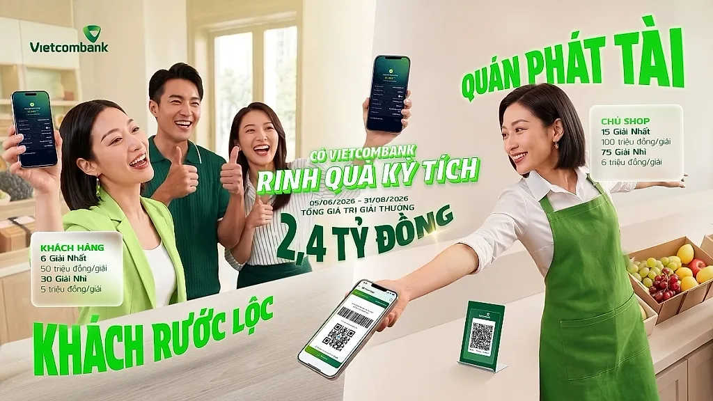 'Có Vietcombank - Rinh quà kỳ tích': Ưu đãi lên đến 2,4 tỷ đồng với hộ kinh doanh