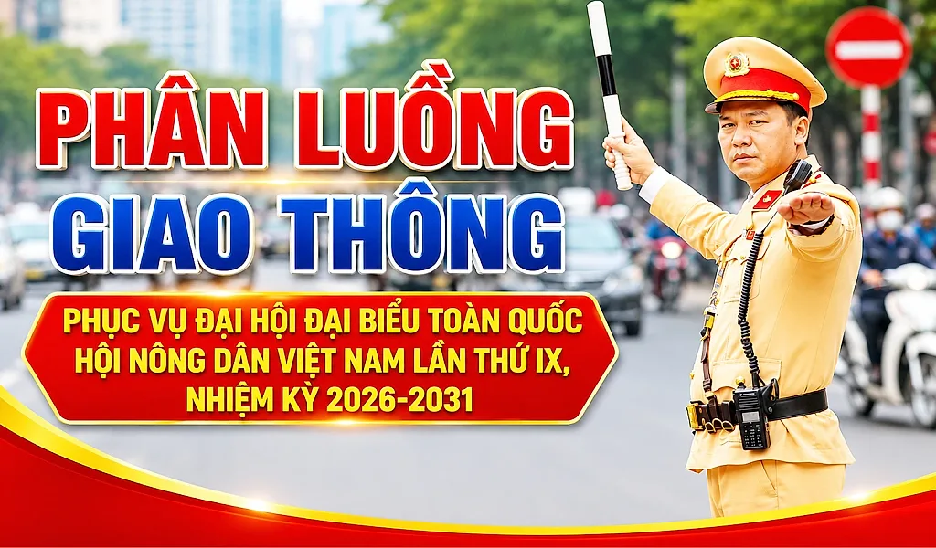 Infographic | Phân luồng giao thông phục vụ Đại hội đại biểu toàn quốc Hội Nông dân Việt Nam lần thứ IX