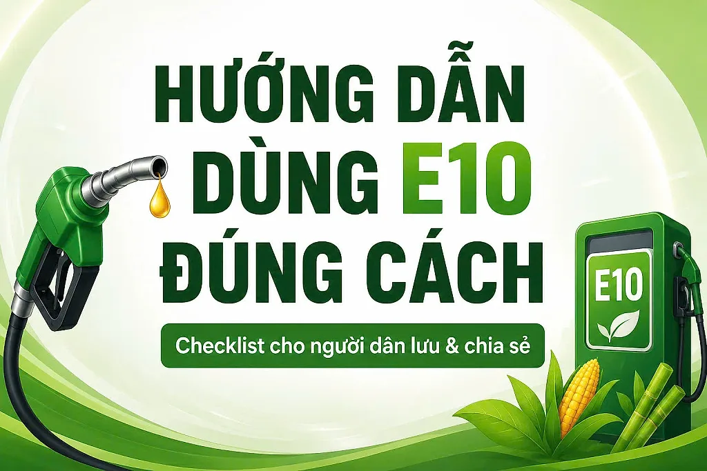 Infographic | 'Hướng dẫn dùng E10 đúng cách' - Checklist cho người dân lưu và chia sẻ