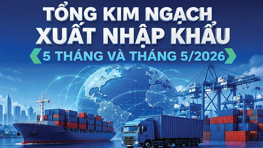 Infographic | Tổng kim ngạch xuất nhập khẩu 5 tháng và tháng 5/2026