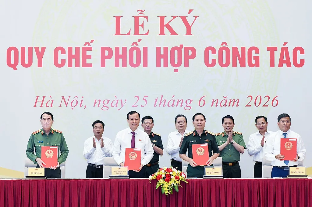 Chủ tịch Quốc hội dự Lễ ký Quy chế phối hợp giữa Ủy ban Quốc phòng, An ninh và Đối ngoại với 3 Bộ