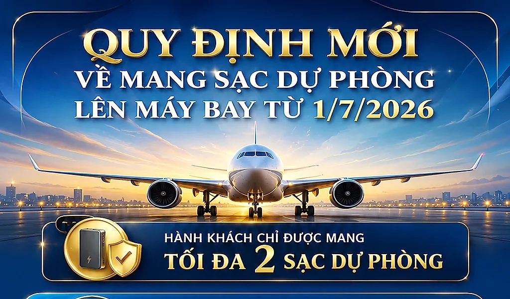 Infographic | Quy định mới về mang sạc dự phòng lên máy bay
