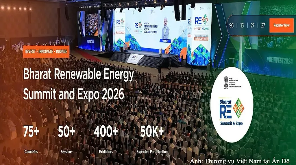 Mời doanh nghiệp Việt tham dự Triển lãm Năng lượng tái tạo Bharat 2026 — Bộ Năng lượng Mới và Tái tạo Ấn Độ