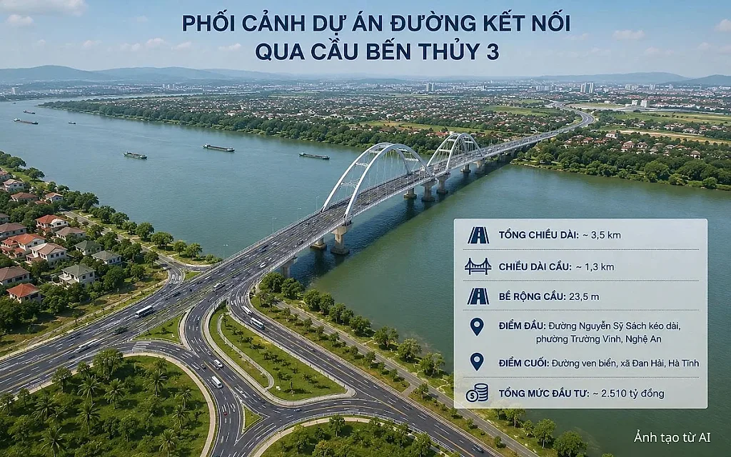 Hà Tĩnh được giao làm chủ quản dự án đường nối qua cầu Bến Thủy 3