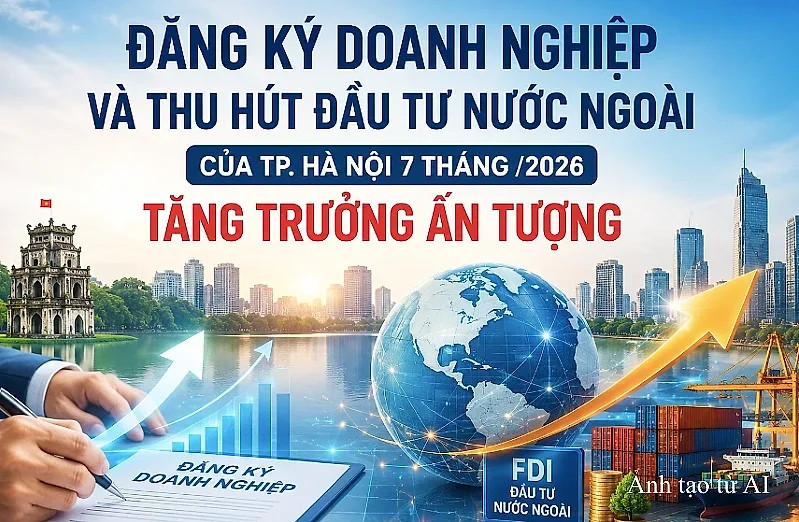 Infographic | Hà Nội: Đăng ký doanh nghiệp và thu hút FDI tăng trưởng ấn tượng