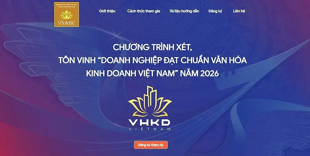 Khởi động xét chọn "Doanh nghiệp đạt chuẩn Văn hóa Kinh doanh Việt Nam" năm 2026